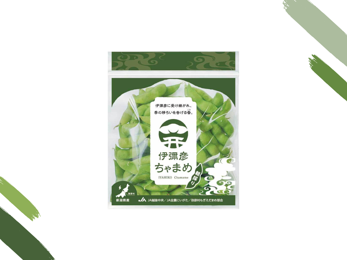 新潟県弥彦村で生産される茶豆（枝豆） 芳醇な香りと豊かな甘みが特徴